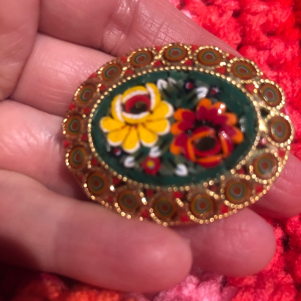 Mosaic Pin, Intricate Piecing, Unsigned